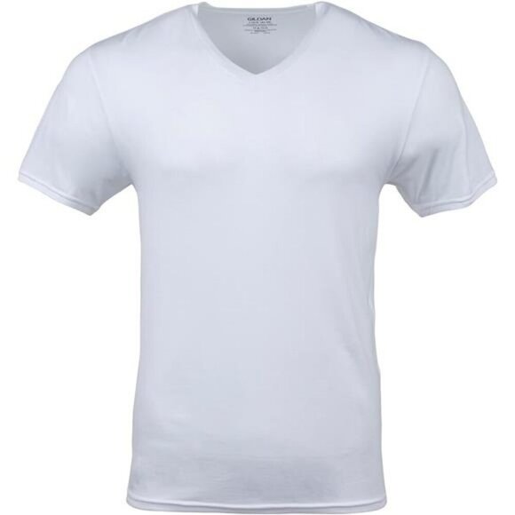 Gildan Mens V Neck T Shirts Pack Moisture Wicking Cotton Tagless Undershirts - Picture 4 of 7